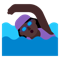 Woman Swimming- Dark Skin Tone emoji on Microsoft